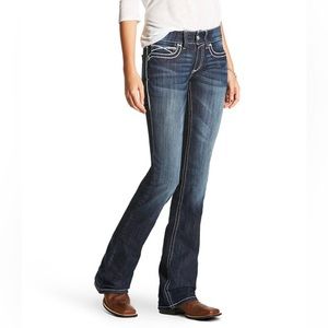Ariat Women's Indigo Bootcut Jeans with White Stitching